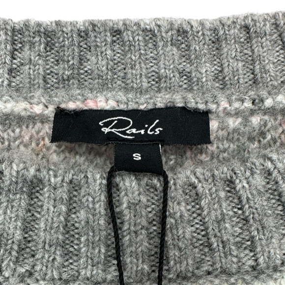 RAILS | NWT | Small | Virgo Grey Tie-Dye Wool Blend Long Sleeve Crewneck Sweater - Picture 6 of 10